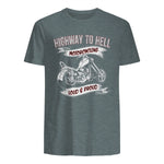Highway to Hell Motorradfahrer Biker Motorrad Männer in Dark Heather - back view