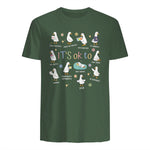 Funny It’s Ok to Be Different Autism Goose Teacher in Military Green - back view