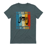 Nouveau Papa Nouvelle Naissance Annonce Gamer Humour T-Shirt in Dark Heather - back view