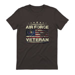 Veteran US Air Force TShirt - American Betsy Ross Flag T-Shirt in Dark Chocolate - back view