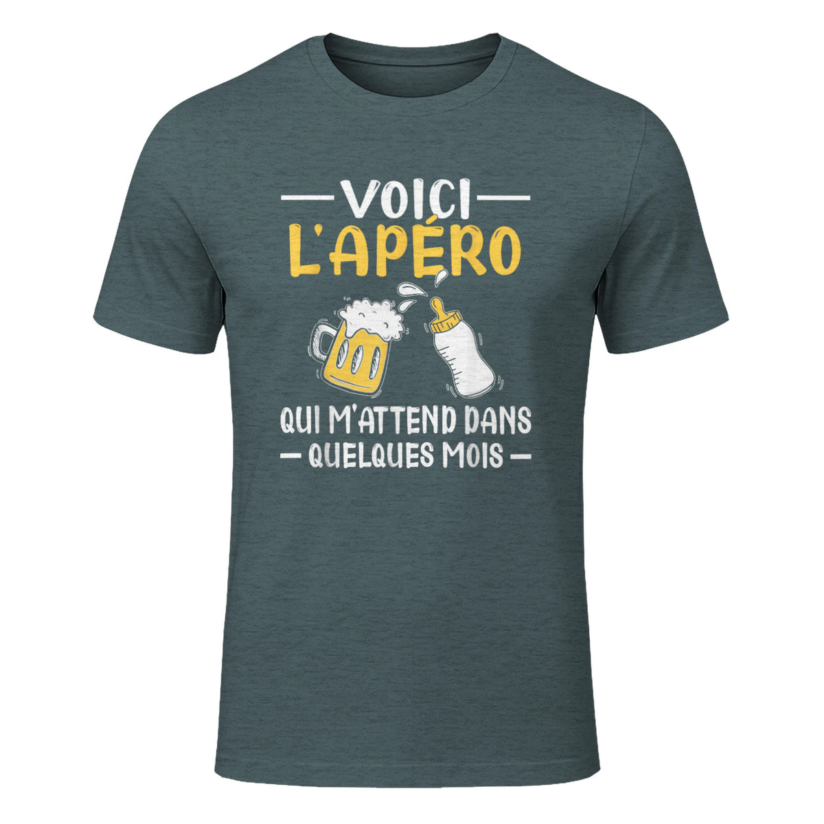 Annonce Grossesse Papa Originale Apéro Drôle Futur Papa in Dark Heather - front view