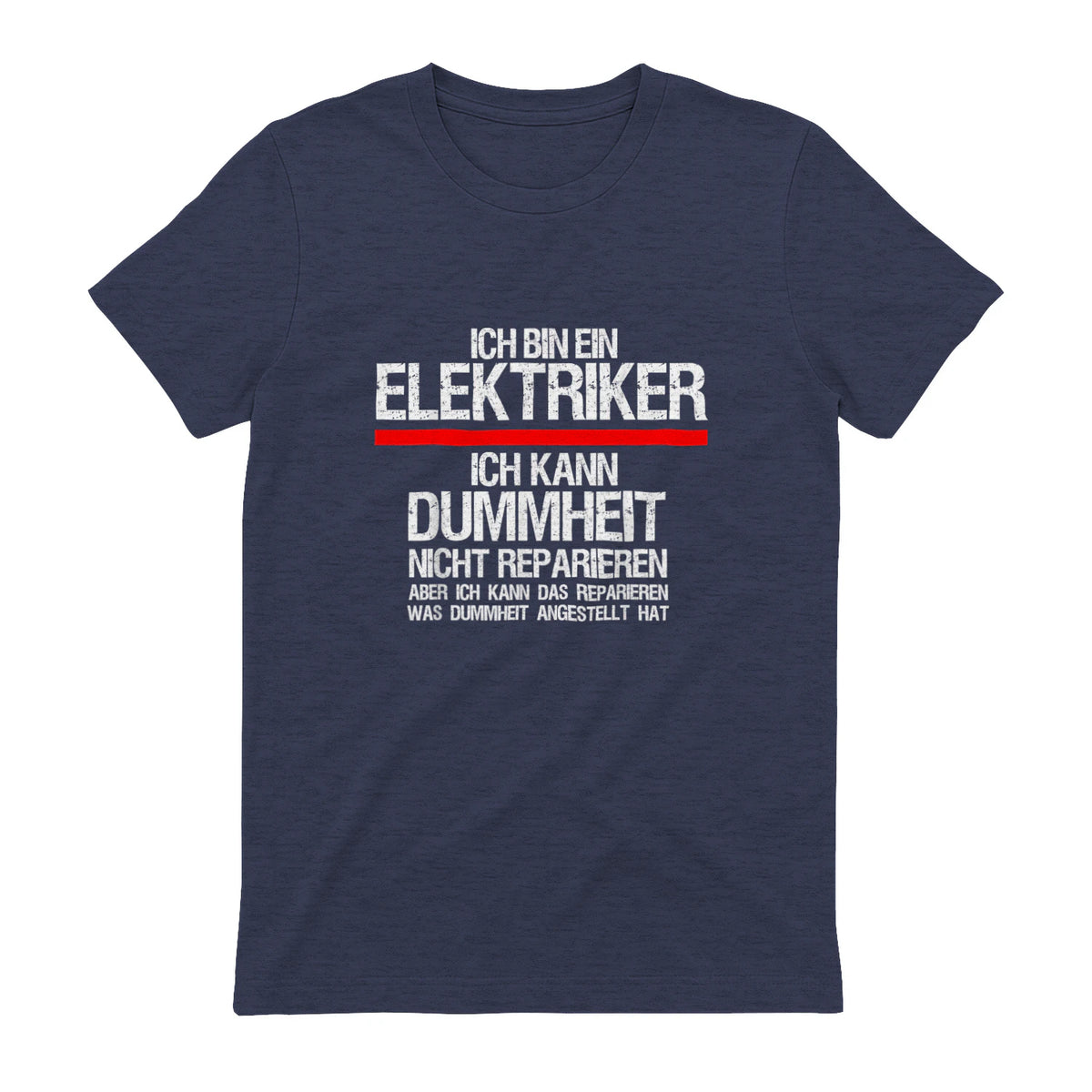 Elektriker Fun Geschenkidee - Herren Schwarz S - Kurzarm - Casual Funny Slogan Electrician in Heather Navy - back view