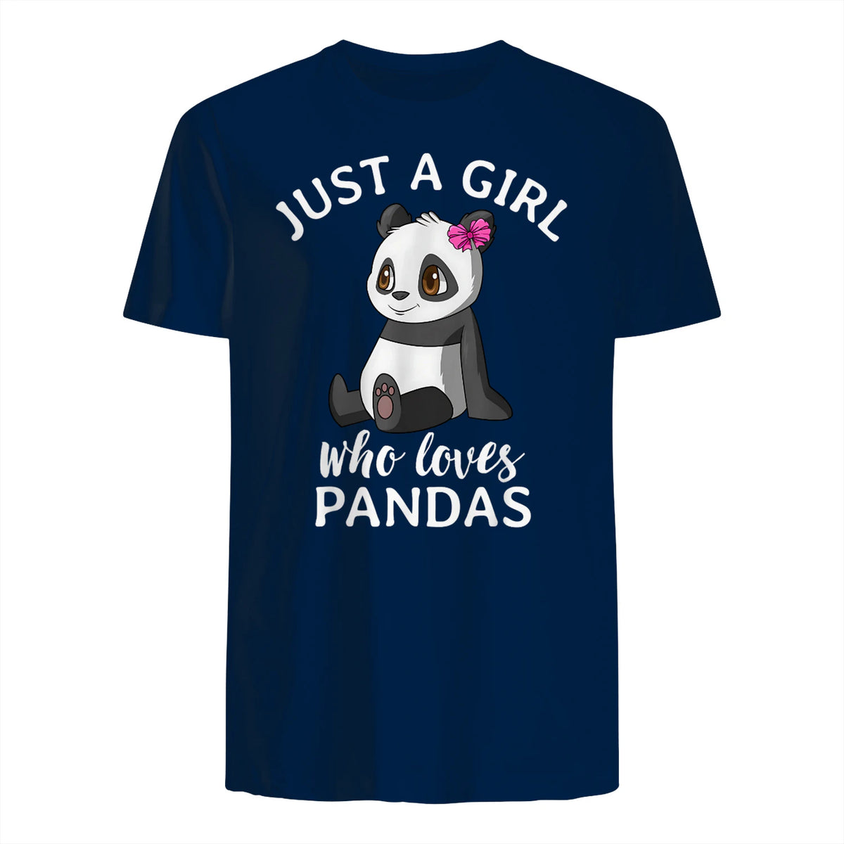 Cute Panda Kawaii Just A Girl Who Loves Pandas Girls in Navy - back view