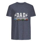 Dad Retro Monster Truck T-Shirt in Heather Navy - back view
