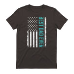 Father's day Best dad ever with US american flag Short Sleeve in Dark Chocolate - back view