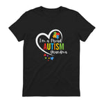 I'm A Proud Grandma Love Heart Autism Awareness Puzzle in Black - back view