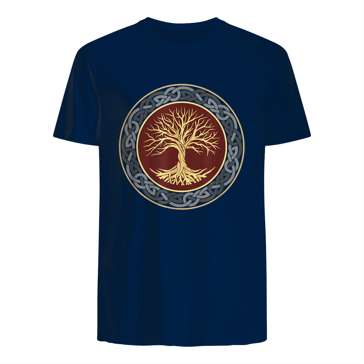 Baum des Lebens Wikinger keltischer Lebensbaum nordisch Halbarm in Navy - back view