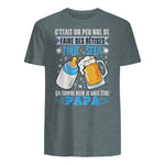 bientôt papa 2026 Annonce Futur Papa Humour Nouveau Papa tee in Dark Heather - back view