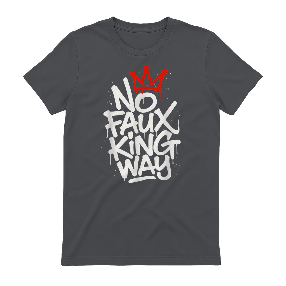 No Faux King Way T-Shirt in Charcoal - back view