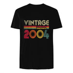 Vintage Twentieth Birthday Gift T-Shirt in Black - back view