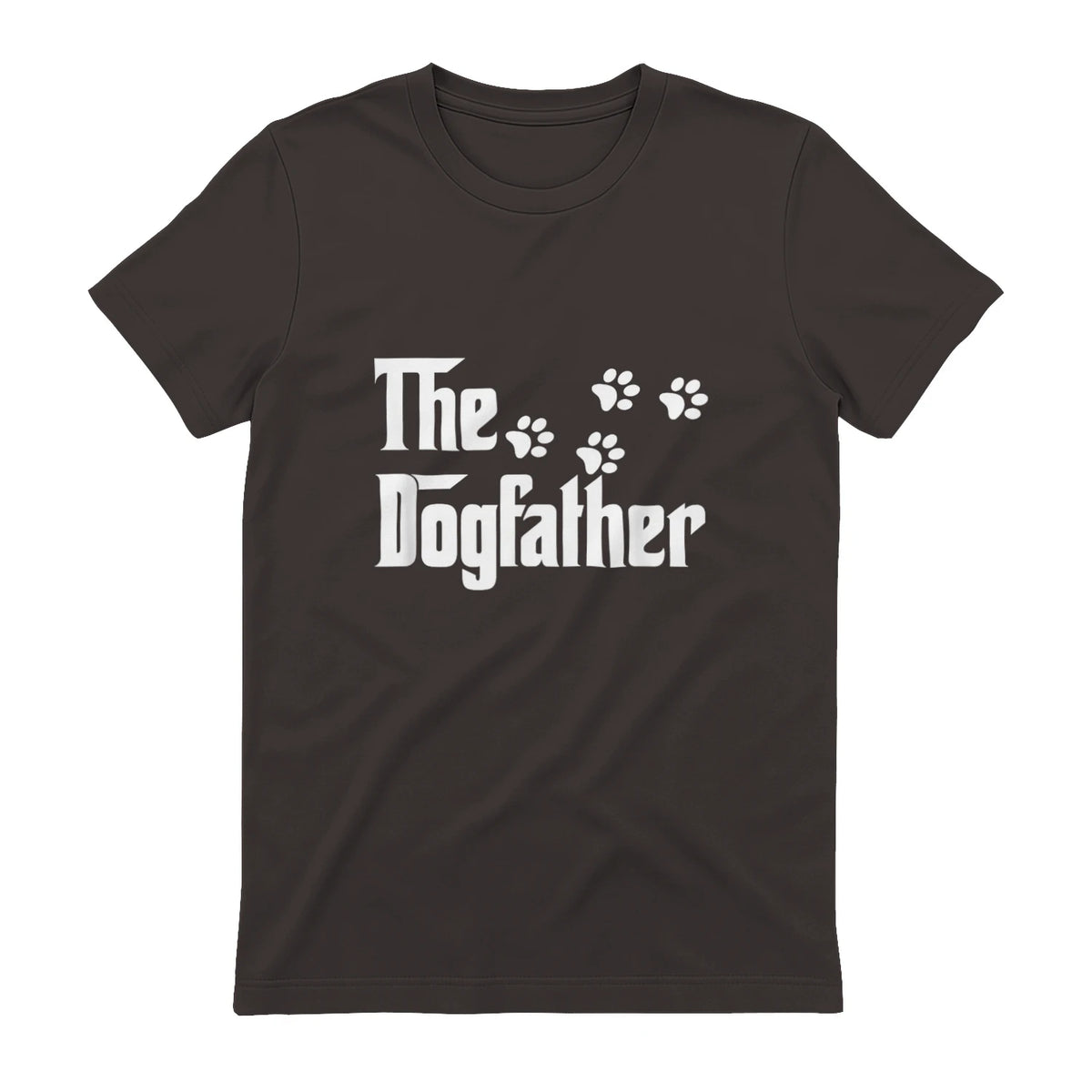 The Dogfather T-Shirt Dad Fathers Day Gift Dog Lover in Dark Chocolate - back view