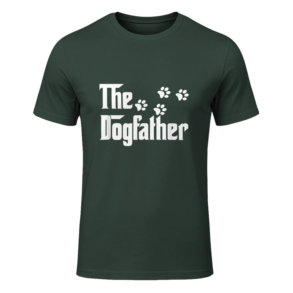The Dogfather T-Shirt Dad Fathers Day Gift Dog Lover in Forest Green - front view