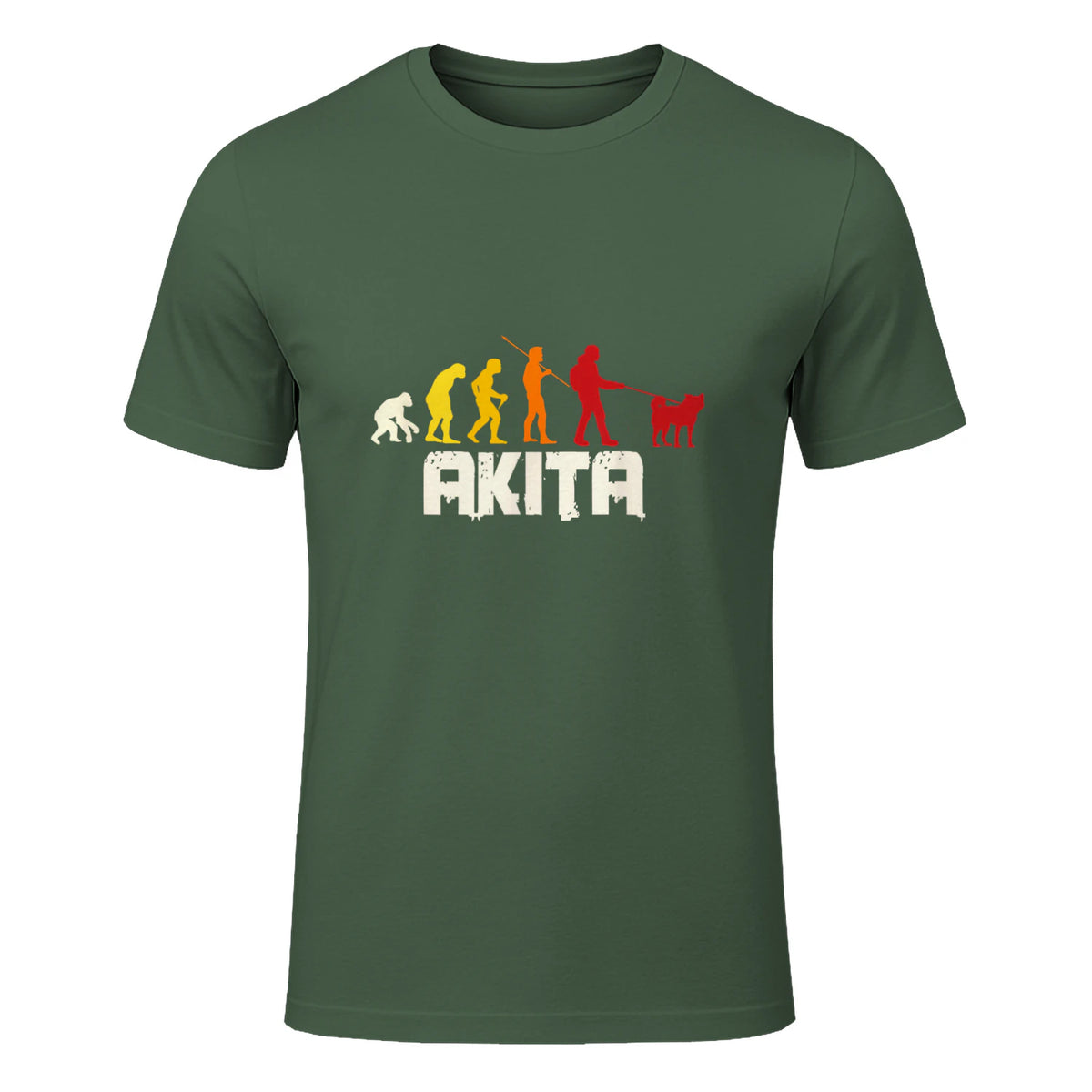 Akita Inu Evolution Chien Japon in Military Green - front view