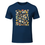 Mushroom Shirt Mycology Fungi Foraging Mushroom Whisperer in Navy - front view