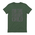 Funny I'm The Favourite Child Siblings in Military Green - back view