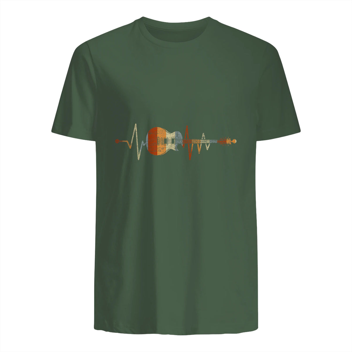 Music Guitarist Heartbeat Guitar in Military Green - back view