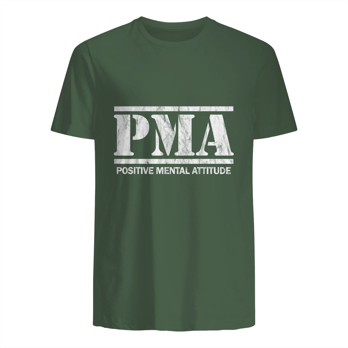 Attitude mentale positive. PMA in Military Green - back view