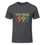 Vintage Twenty-Fourth Birthday Gift T-Shirt in Charcoal - front view