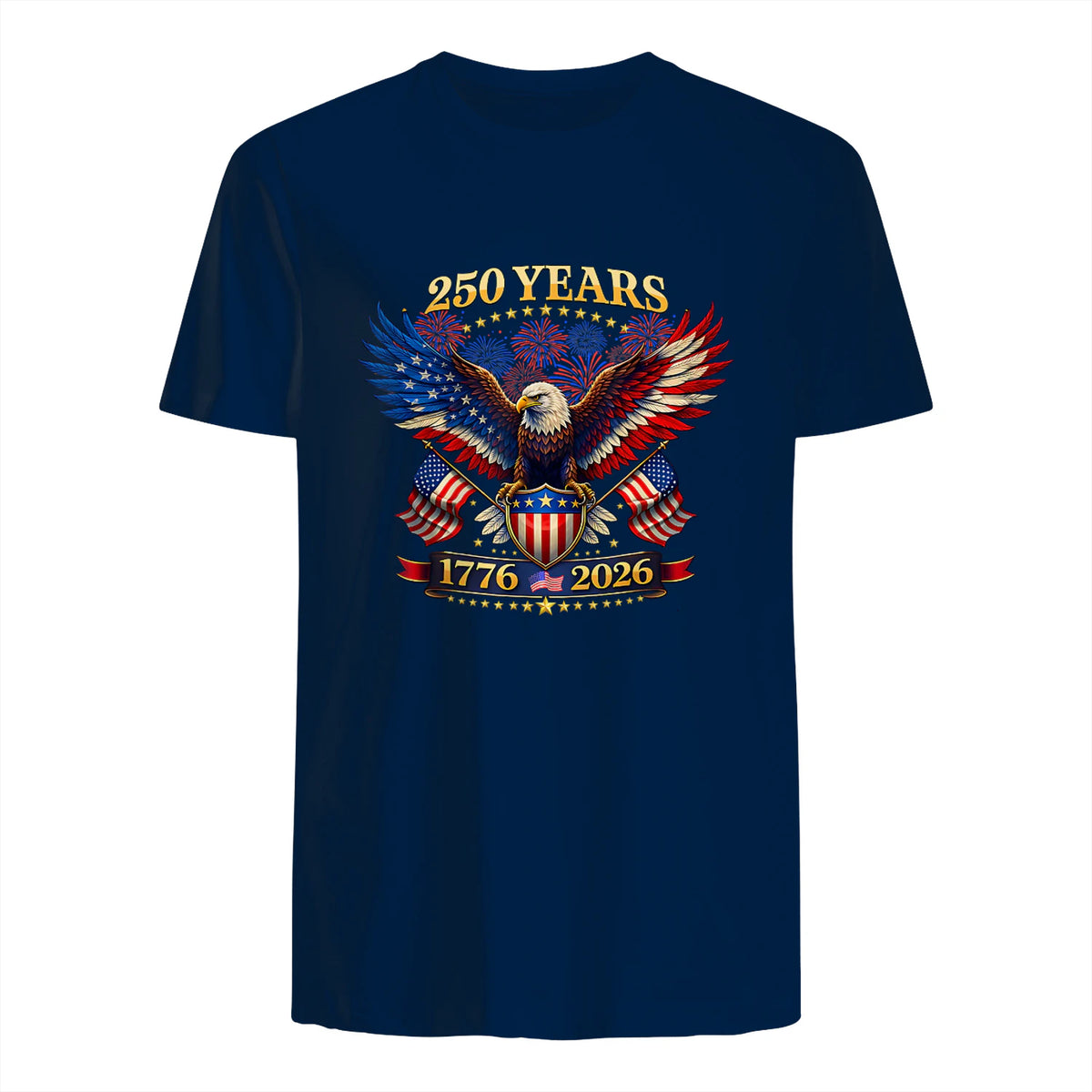 American Independence Day Anniversary T-Shirt in Navy - back view
