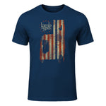 Lamb of God Pure American Metal Flag T-Shirt in Navy - front view