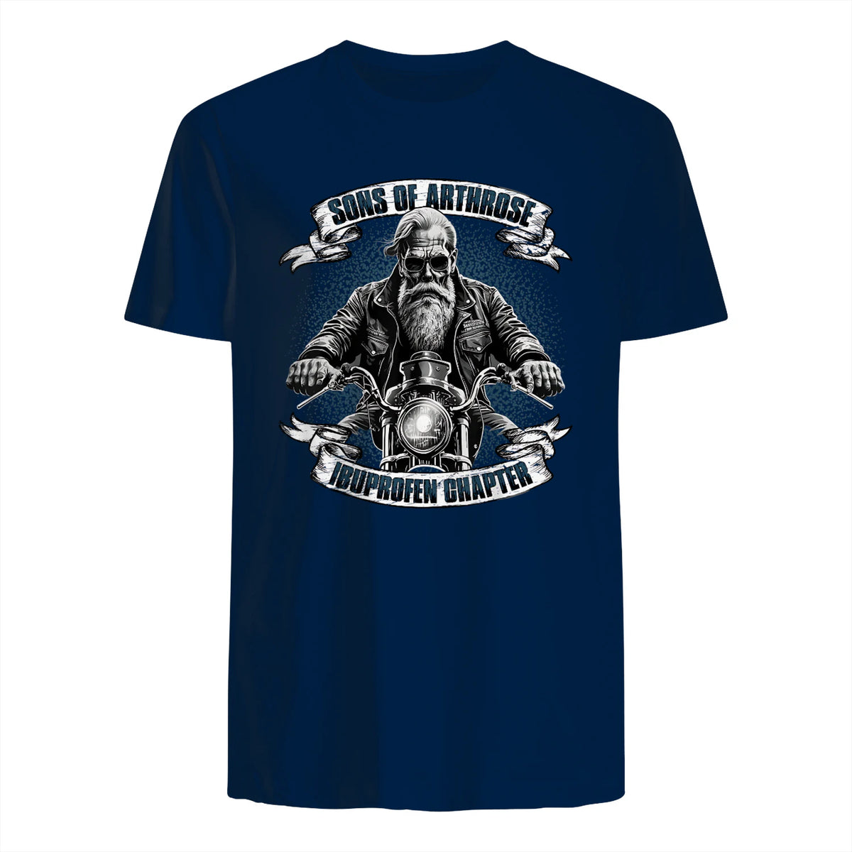 Lustiger Biker Spruch für den alten Mann - Sons of Arthrose - Ibuprofen Chapter Biker Motorradfahrer für ältere in Navy - back view