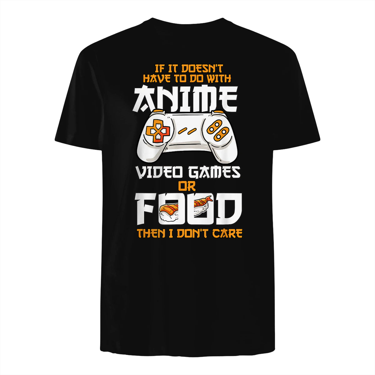 Cute Manga & Anime Merch for Anime Girls & Boys Unisex Anime Video Games Food Sushi Gaming Merch Otaku Gift Anime in Black - back view