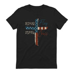 USA Flag Religious Quote Fourth of July Christian Faith T-Shirt in Black - back view