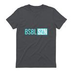 BSBL SZN Baseball Season Game Day Boys Girls Youth T-Shirt in Charcoal - back view