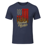 Baseball Lifestyle Apparel Youth Baseball Drip Ice Cream T-Shirt in Heather Navy - front view