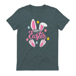 Happy Easter Bunny Women Girls Rabbit Easter Egg Hunt Funny in Dark Heather - back view