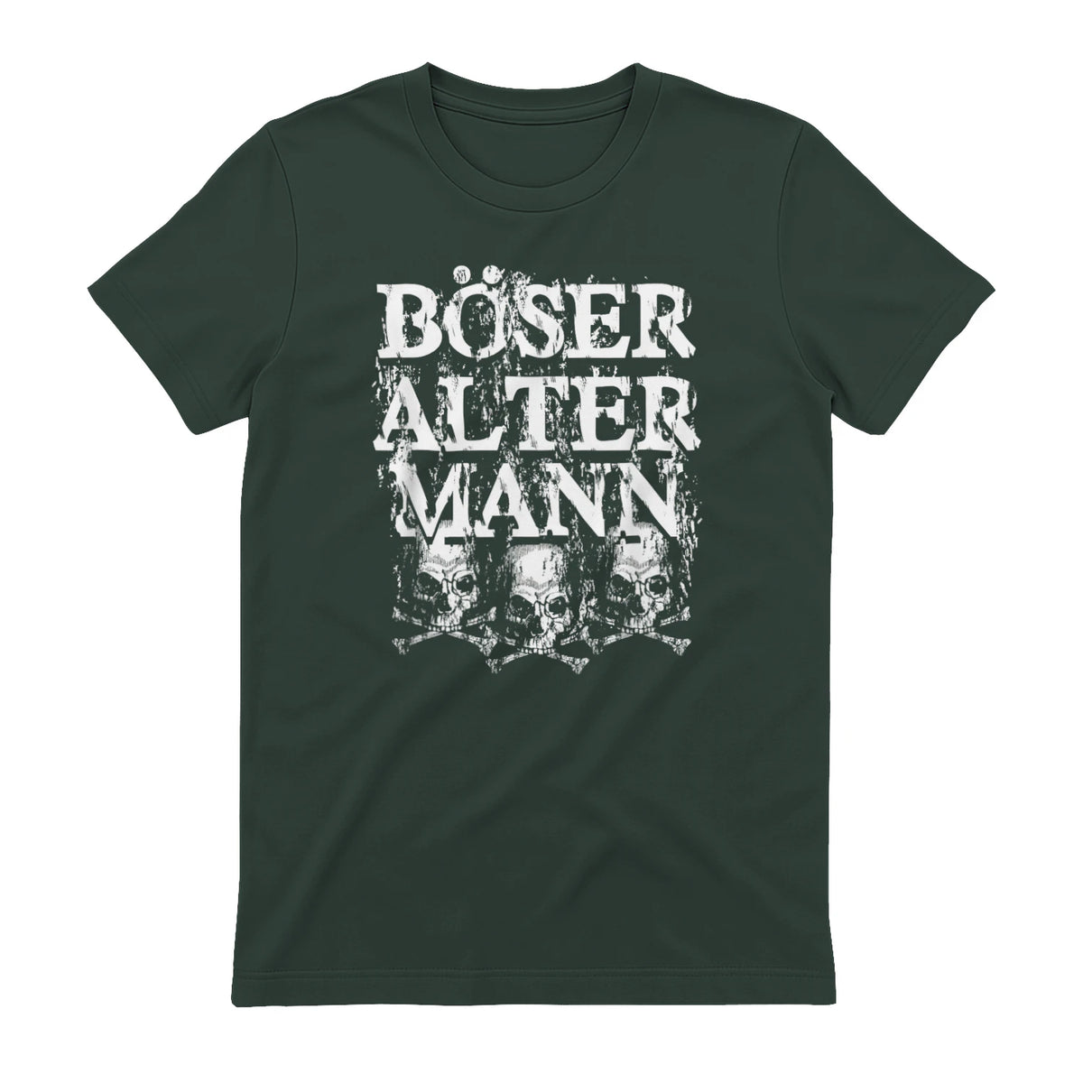 Opa & Großvater Männer Geschenke Vintage Totenkopf Schwarz, S Herren, Halbarm, in Forest Green - back view