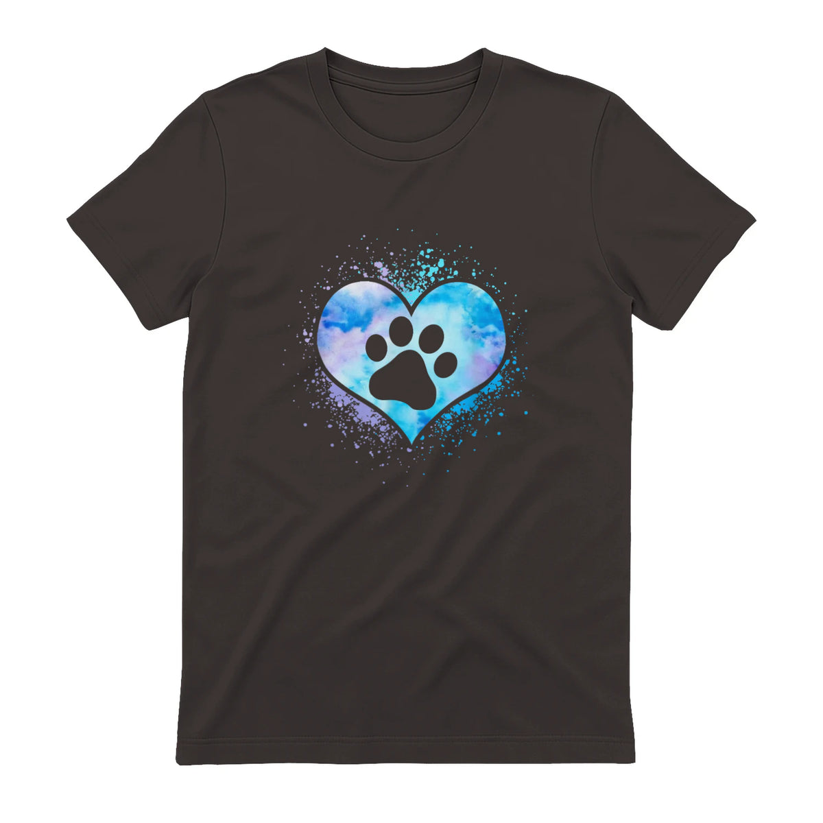 chien patte dans le coeur chien amoureux animal de compagnie in Dark Chocolate - back view