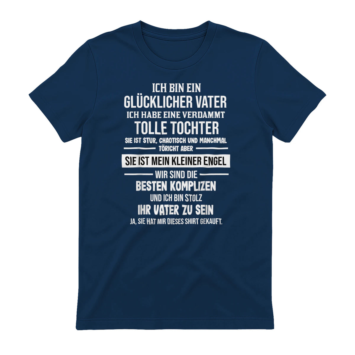 Ich Bin Ein Glücklicher Vater Tochter Vater in Navy - back view