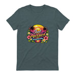 Couple de Jeunes mariés drôle Just Married Tropical Honeymoon in Dark Heather - back view