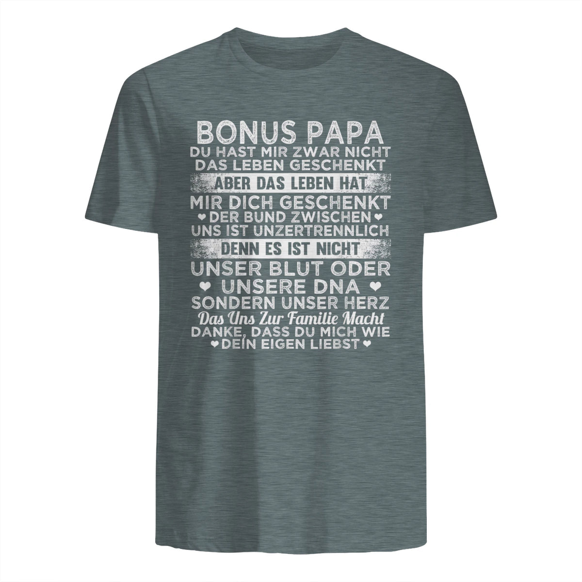 Bonus Papa du hast mir zwar nicht das leben geschenkt Spruch in Dark Heather - back view