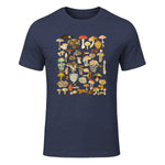 Mushroom Shirt Mycology Fungi Foraging Mushroom Whisperer in Heather Navy - front view