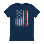 Best Dad Ever With US American Flag Gift For Father's Day in Navy - back view