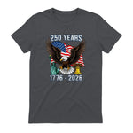 American Flag Fourth of July Anniversary T-Shirt in Charcoal - back view