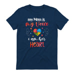 Autism Mom Support ASD T-Shirt in Navy - back view