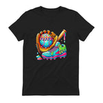 Ice Cream Drip Baseball Stuff Baseball Drip for Boys Graphic T-Shirt in Black - back view
