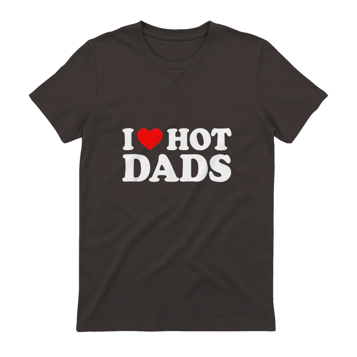 I Love I Heart Hot Dads Shirt in Dark Chocolate - back view