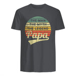 Vatertag Retro - The Man The Myth The Legend Papa in Charcoal - back view
