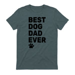 Best Dog Dad Ever – Vintage Dog Daddy – Retro Doggy Father in Dark Heather - back view