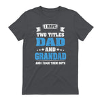 I Have Two Titles Dad And Grandad Funny Father's Day Gift in Charcoal - back view