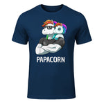 Papacorn Vater Tochter Einhörner in Navy - front view