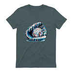 Baseball Drip Ice Cream Sprinkles Baseball Glove T-Shirt in Dark Heather - back view