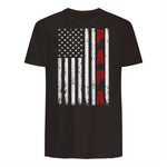 Proud Papa Flag Funny Father's Day from Grandchildren T-Shirt in Dark Chocolate - back view