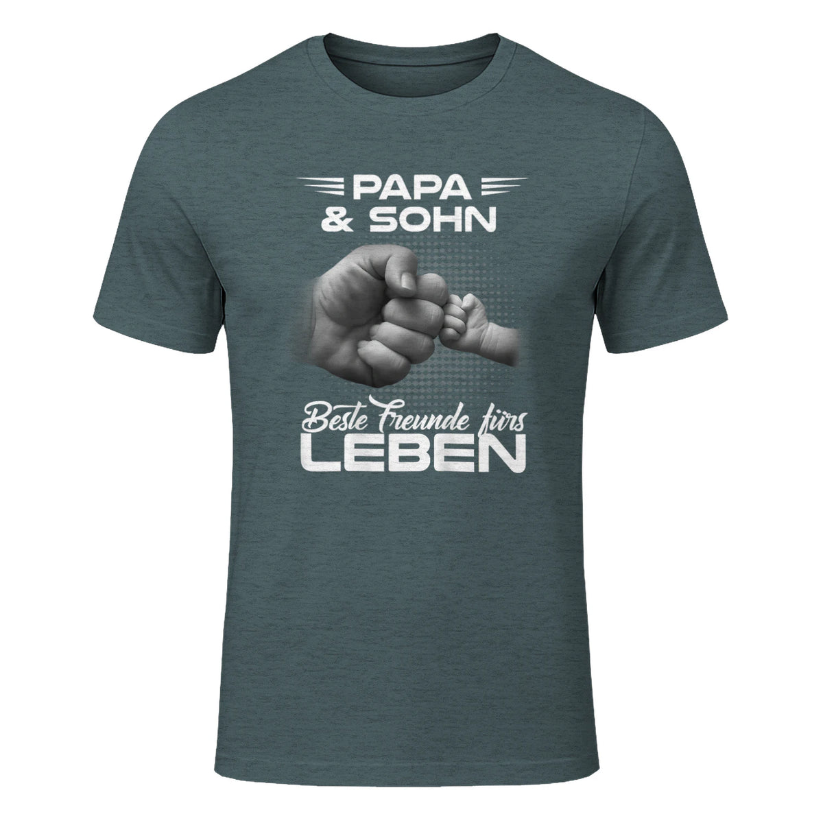 Papa & Sohn Beste Freunde Fürs Leben Vatertag Partnerlook in Dark Heather - front view