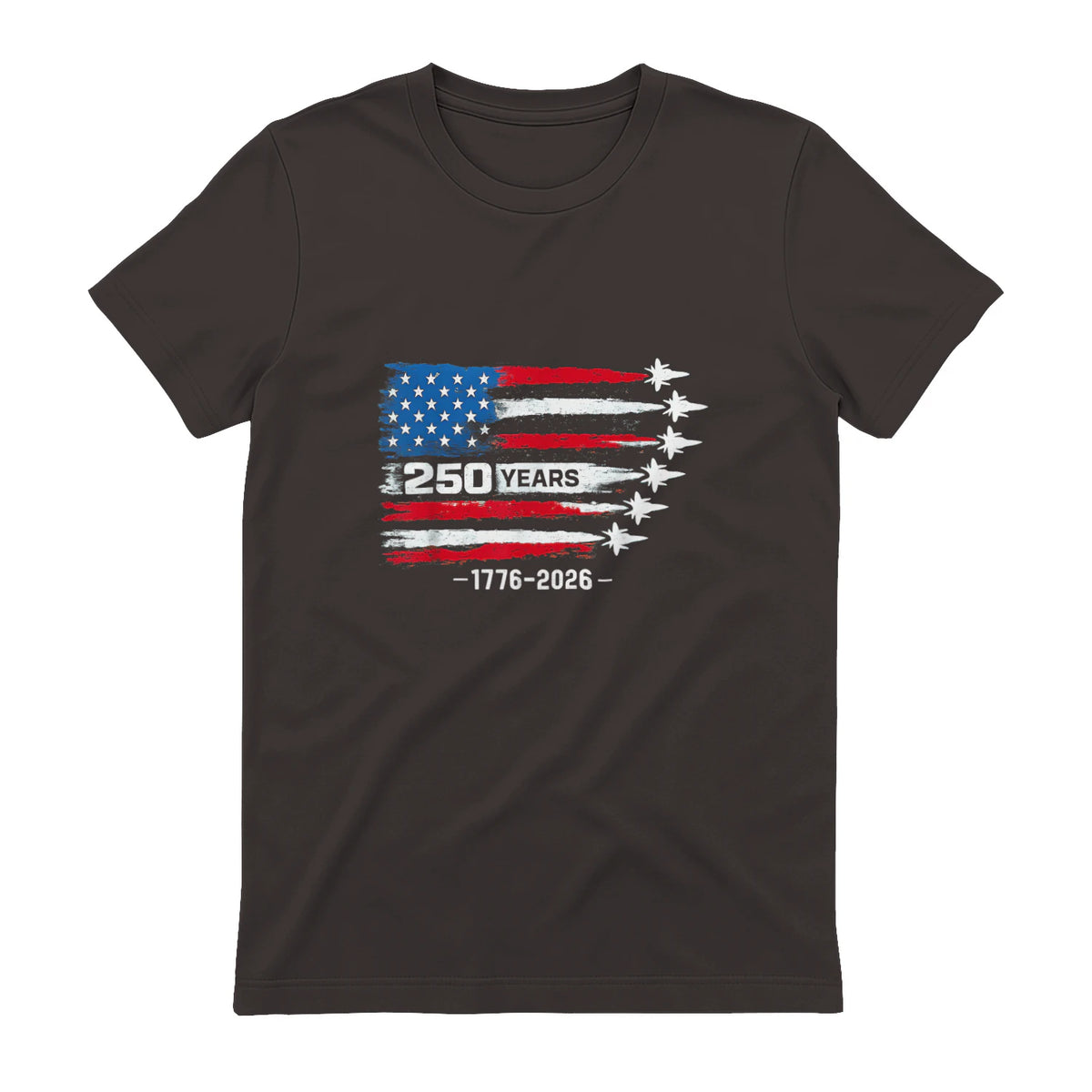 American Fourth of July Anniversary T-Shirt in Dark Chocolate - back view