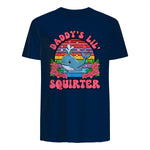 Daddy's Lil Squirter Joke T-Shirt in Navy - back view